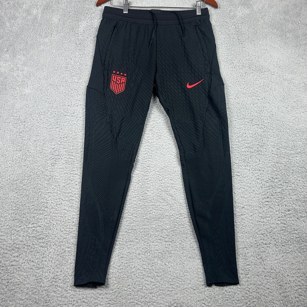 USMNT Soccer Nike Dri-FIT ADV Training Pants Men Small Black Slim Fit Zip Pocket